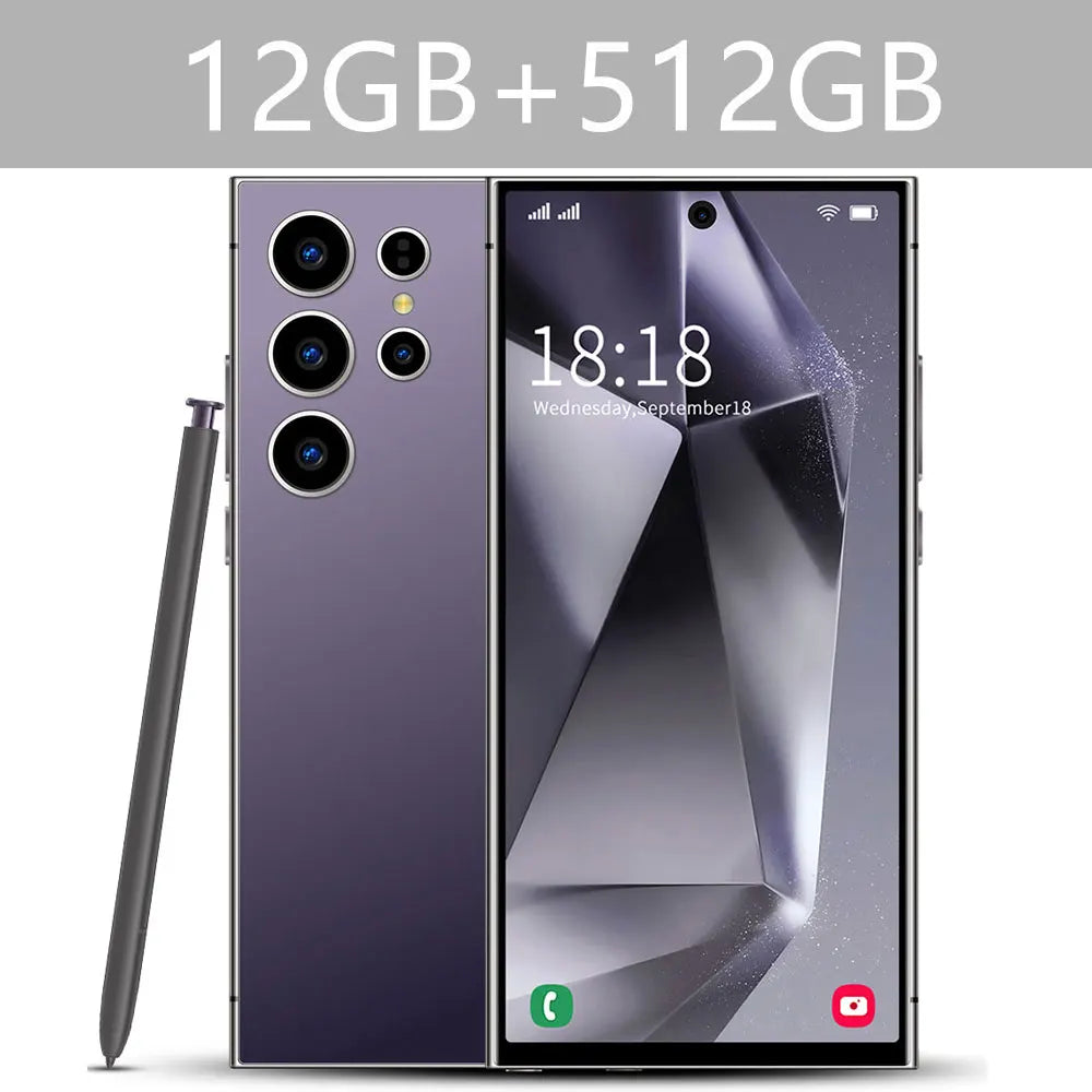 New S24 Ultra 7.3HD Cellphones Global Version 4G 5G Original Smartphone Dual SIM Android 14 Cell Phone 7800mAh Mobile Phones