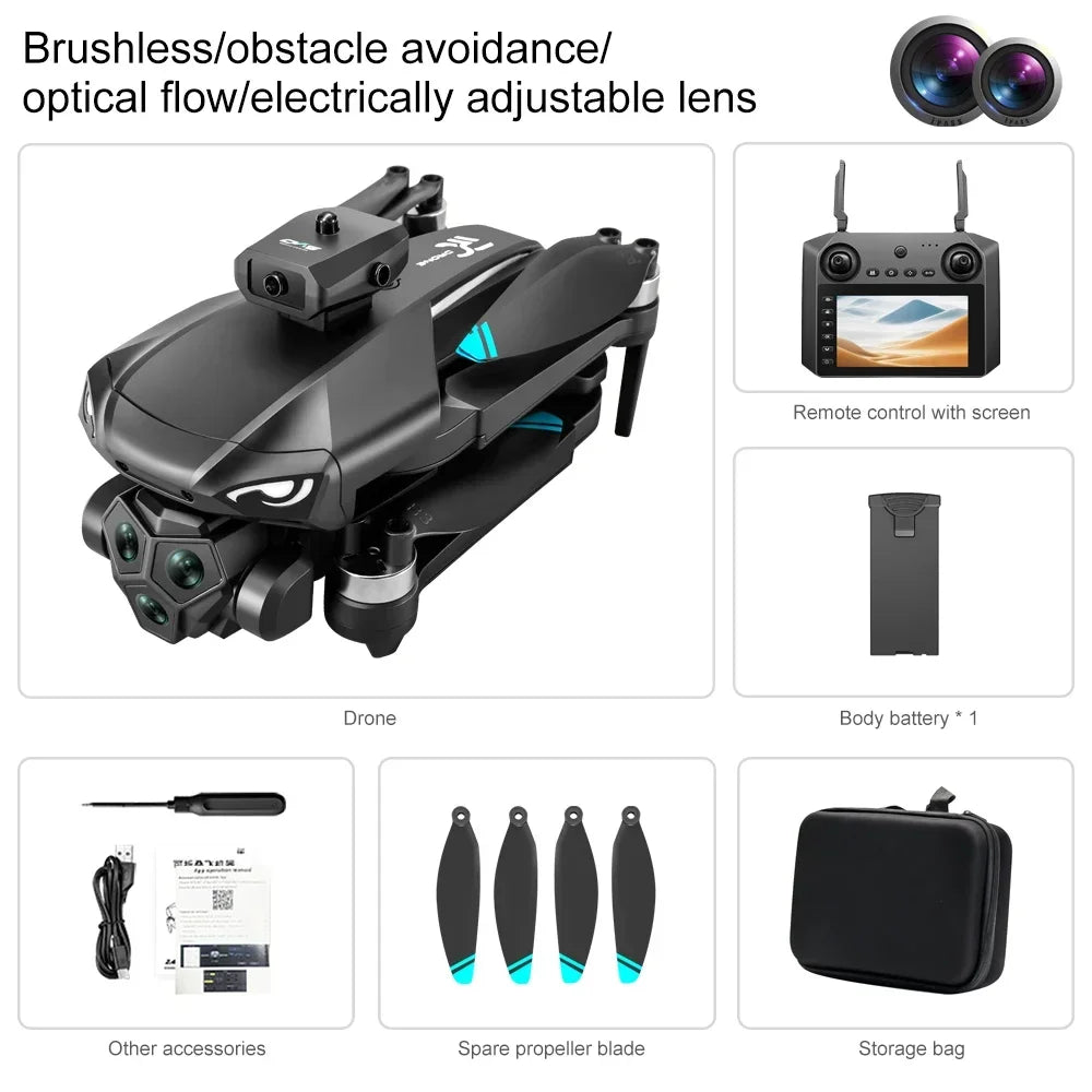 Large screenK22 Pro Max Drone with Dual Camera Professional Brushless Motor Optical FlowObstacle Avoidance Folding Quadcopter 8K