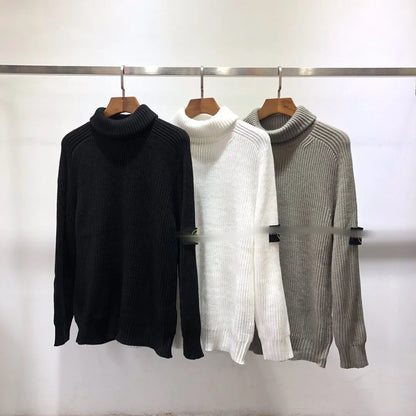 Basic Polo/Turtle Neck Knit Sweater Loose Fit Wide Range Of Sizes Multicolor Options For Men And Women High Street Style