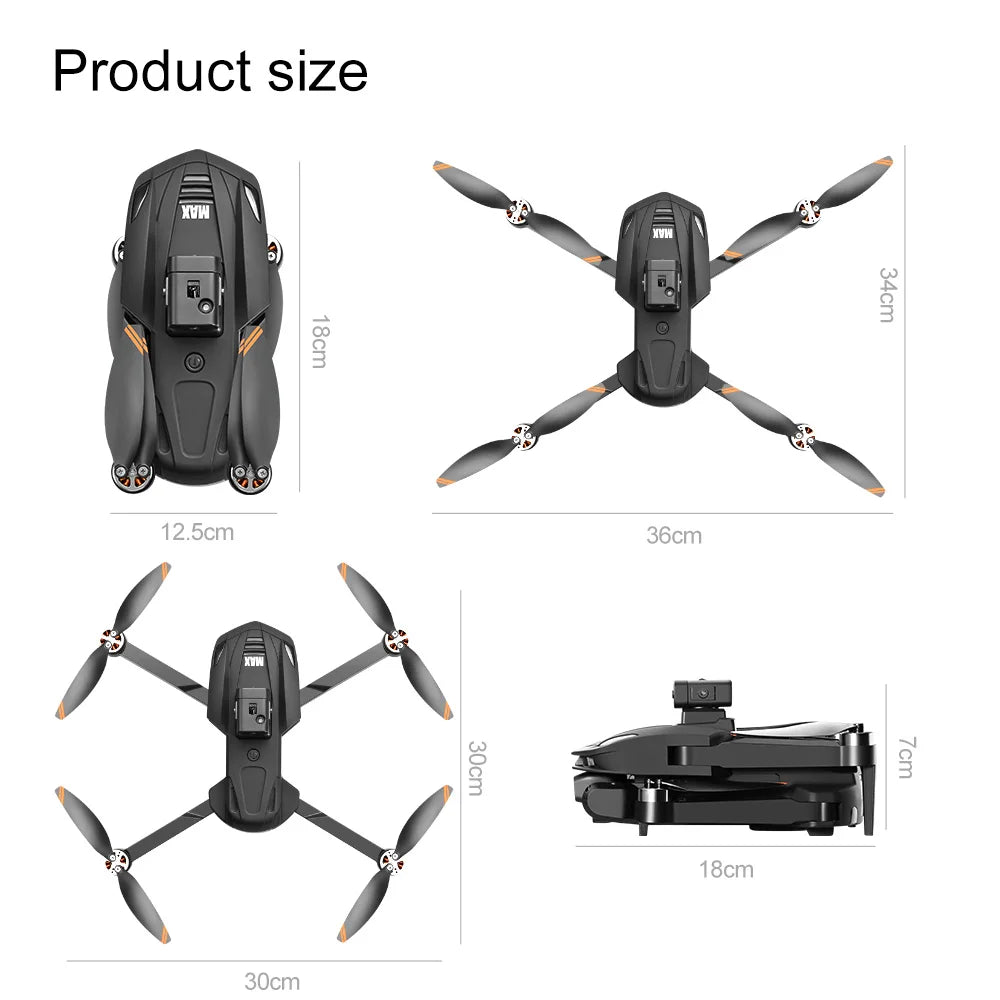 2025 V168 Pro MAX GPS Drone 8K Professional HD Camera 5G WIFI FPV 360° Obstacle Avoidance Brushless Large Screen RC Quadcopter