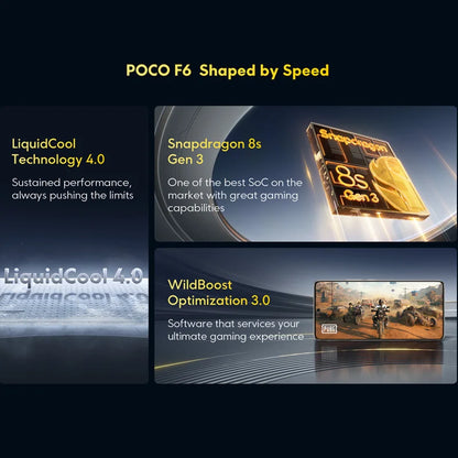 Global Version POCO F6 5G 6.67" AMOLED Flagship Snapdragon® 8s Gen 3 90W Charging 50MP Rear Camera 120Hz 5000mAh NFC