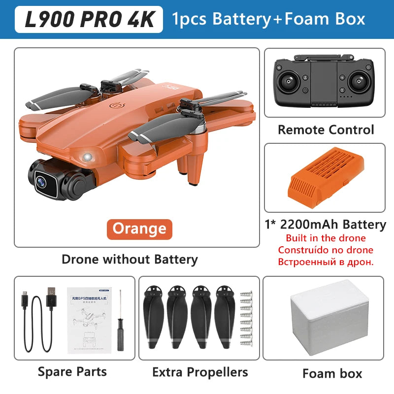 Dron L900 PRO SE 4K Profesjonalny GPS 5G WIFI Bezszczotkowy silnik Podwójna kamera Dron Składany RC Quadcopter FPV Helikopter L900 SE MAX