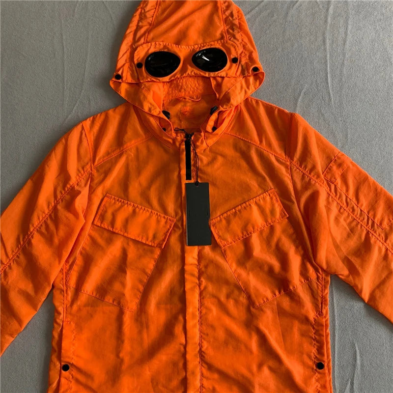 PFNW Menswear Casual Loose Fit Orange Kurtka z zamkiem błyskawicznym Wiosenny trend Nowa moda Niche Lekka kurtka z kapturem ze ściągaczem 28W5351