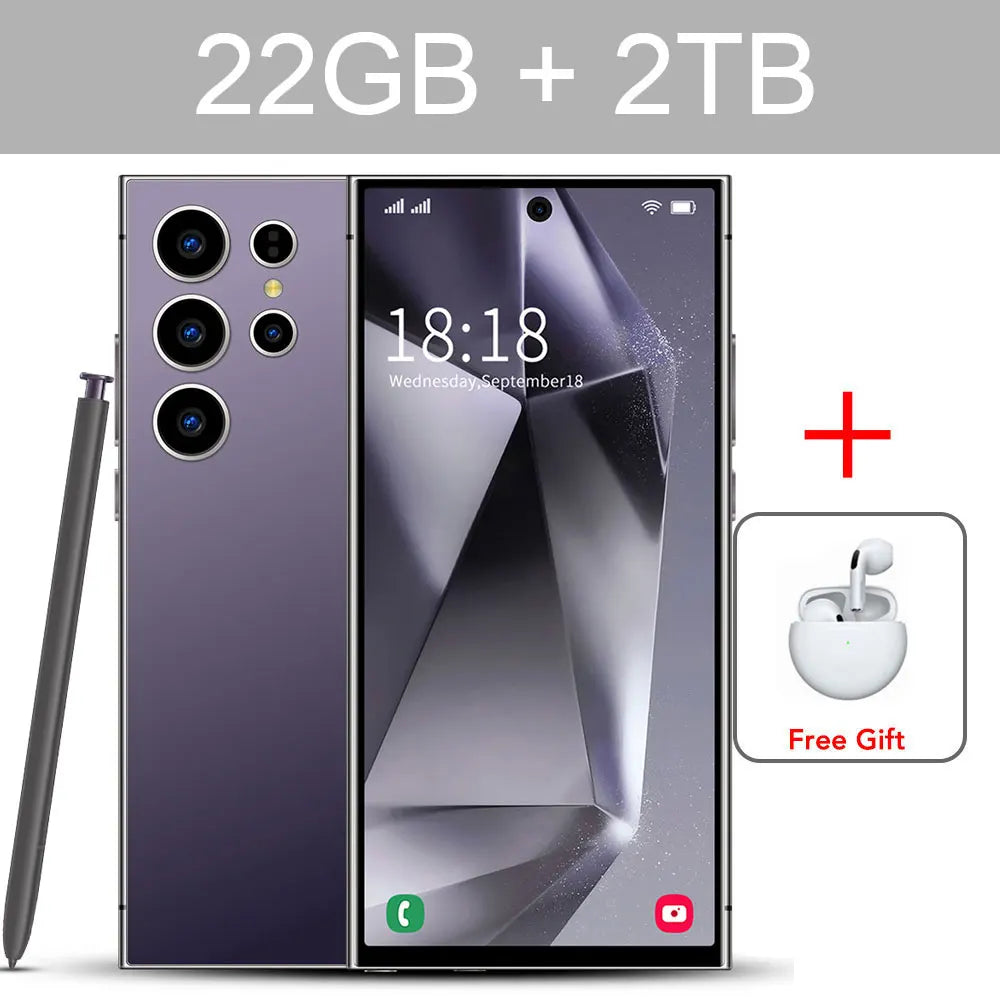 S24 Ultra 7.3HD Mobile Phones Original Smartphone 5G Dual SIM Android 14 Cell Phone Snapdragon 8 gen 3 Global Version Cellphones