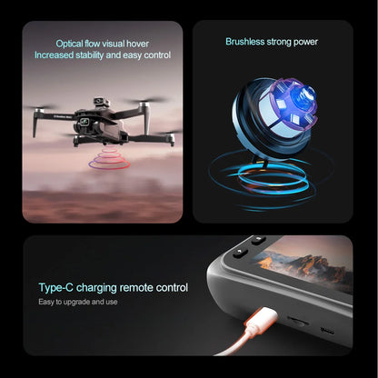 2025 V168 Pro MAX GPS Drone 8K Professional HD Camera 5G WIFI FPV 360° Obstacle Avoidance Brushless Large Screen RC Quadcopter