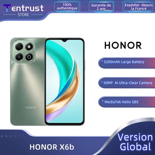 Global Version HONOR X6b smartphones 5g MagicOS 8.0(Android 14) MediaTek Helio G85 50MP Main Camera