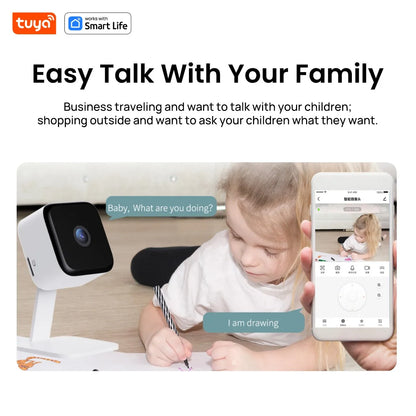 Kamera Tuya Smart 1080p Wi-Fi Smart Home Security 2MP, HD, alerty aplikacji w czasie rzeczywistym, dźwięk dwukierunkowy, z funkcją śledzenia ruchu dla dzieci i zwierząt domowych