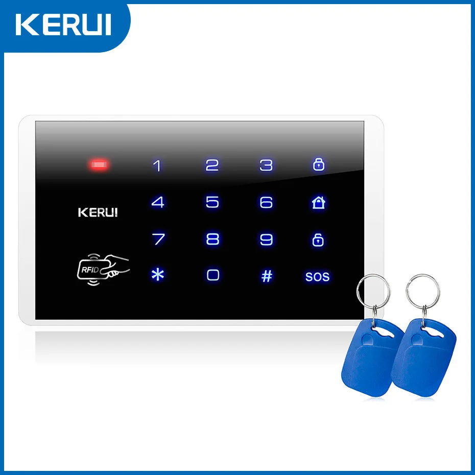 KERUI K16 433MHz bezprzewodowa klawiatura dotykowa RFID do W181 W184 W202 W204 GSM WIFI system alarmowy do domu