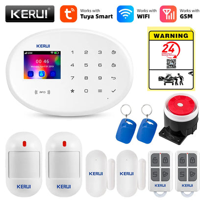 KERUI Alarm System For Home Burglar Security 433MHz WiFi GSM Alarm Wireless Tuya Smart House App Control Motion Detector Sensor