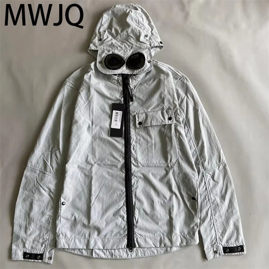 MWJQ 2025 Autumn New Male Jacket Outdoor Lens Design Long sleeve Hooded Cardigan Coats Men's Casual Loose Tops Tide 010024