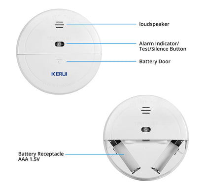 KERUI 5/10pcs 433MHZ Wireless Home Fire Smoke Sensor Detector Security Work With GSM Wifi Alarm System