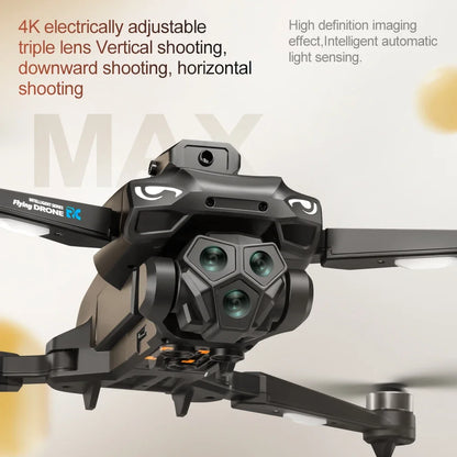 Drones with HD Three Cameras M33 360°Obstacle Avoidance Zoom Screen RC WIFI 20Min ESC  Brushless FPV Drone Toys