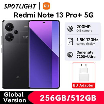 [Wersja globalna] Nowy smartfon Xiaomi Redmi Note 13 Pro Plus 5G 120 W HyperCharge MediaTek Dimensity 7200-Ultra 200 MP OIS Camera