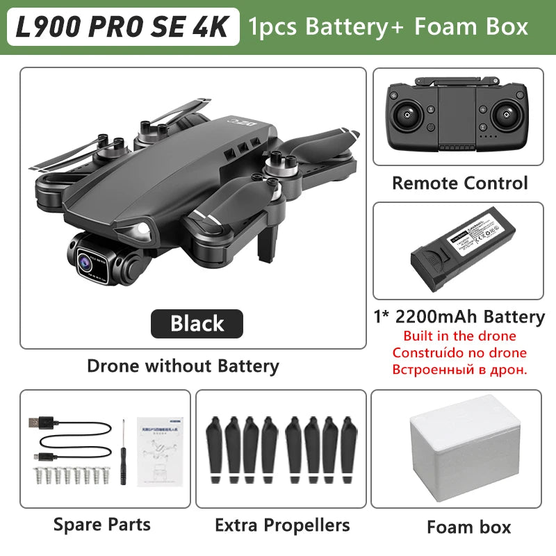 L900 PRO SE Drone 4K Professional GPS 5G WIFI Brushless Motor Dual Camera Dron Fodable RC Quadcopter FPV Helicopter L900 SE MAX