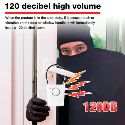 120dB Door Handle Alarm Door Security Alarm with Adjustable Settings Alarm Equipment for Door Window for Travel Hotel Security