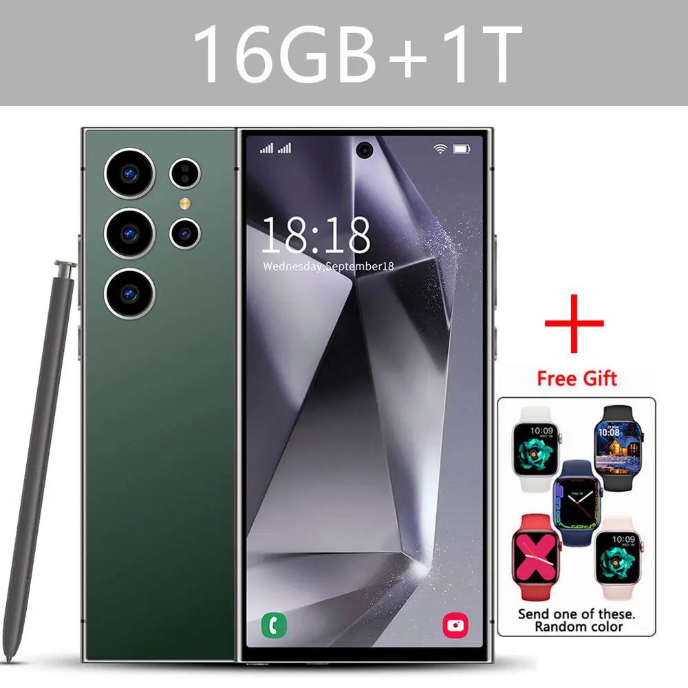 Nowe telefony komórkowe S24 Ultra 7.3HD Wersja globalna 4G 5G Oryginalny smartfon Dual SIM Android 14 Telefon komórkowy 7800mAh Telefony komórkowe