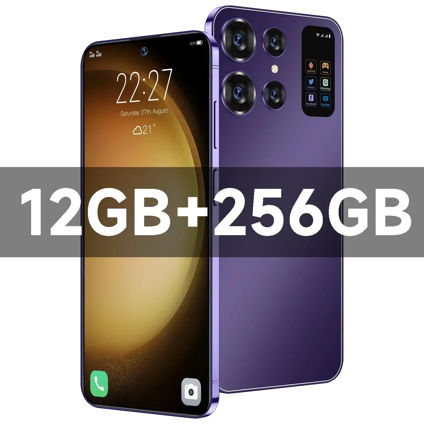 S24 Ultra Global Wersja Smartfon Snapdragon8 Gen2 16G+1T 7000mAh 48+72MP 4G/5G Android Telefon komórkowy Dual SIM Odblokowanie twarzą