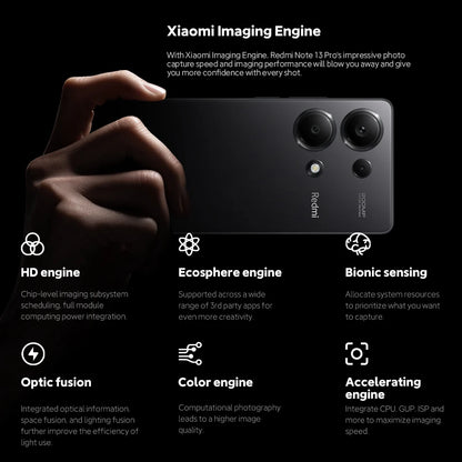 Global Version Xiaomi Redmi Note 13 Pro 4G 200MP OIS Camera 67W Helio G99 Ultra Smartphone 5 NFC 120Hz AMOLED