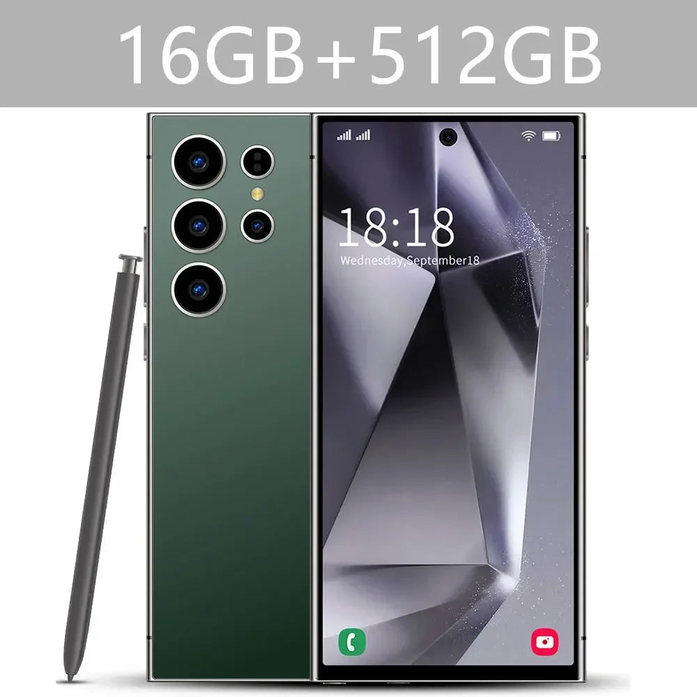 2024 S24 Ultra 7.3HD Global Version Telefony komórkowe Oryginalny smartfon 5G Dual SIM Android 14 Telefon komórkowy 7800mAh 108MP Telefony komórkowe