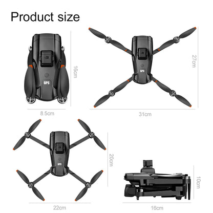 V198 GPS Drone For Xiaomi with 8k professional HD camera 5G WiFi Obstacle Avoidance Optical Flow Brushless Foldable Quadcopter