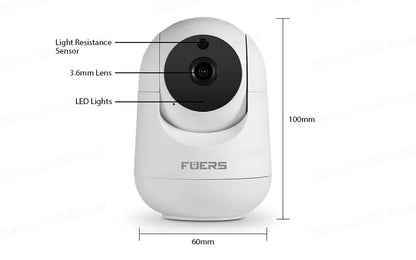 Fuers 5MP WiFi Camera Tuya Smart Home Indoor Wireless IP Surveillance Camera AI Detect Automatic Tracking Security Baby Monitor