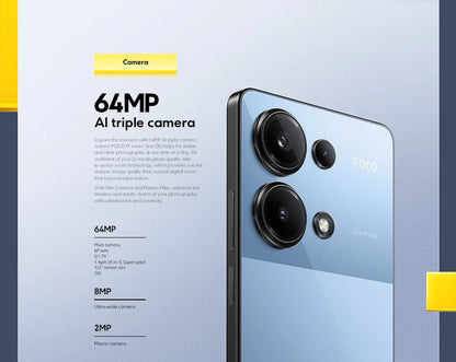 POCO M6 Pro 4G Global Version Smartphone Helio G99 Ultra 120Hz Flow AMOLED 64MP Triple Camera with OIS 67W turbo charging