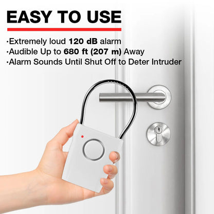 120dB Door Handle Alarm Door Security Alarm with Adjustable Settings Alarm Equipment for Door Window for Travel Hotel Security