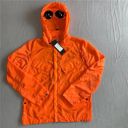 PFNW Menswear Casual Loose Fit Orange Kurtka z zamkiem błyskawicznym Wiosenny trend Nowa moda Niche Lekka kurtka z kapturem ze ściągaczem 28W5351