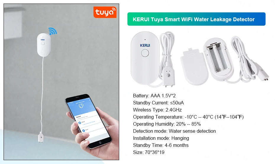 KERUI WIFI GSM Alarm System W202 Home Alarm Kit Security Protection Tuya Smart Remote Control with Motion Detector Door Sensor