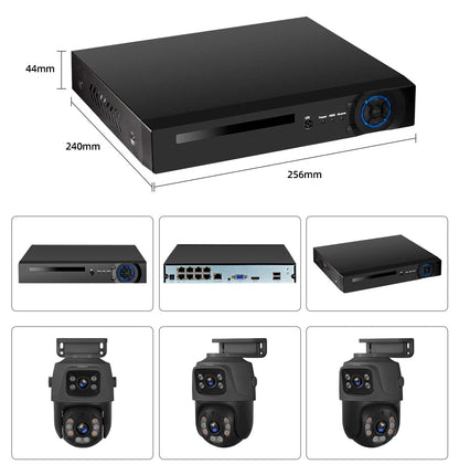 KERUI 3K 6MP Full HD Dual Lens PTZ WIFI IP Camera 16CH POE NVR Surveillance Camera System Home Security H.265 CCTV Video