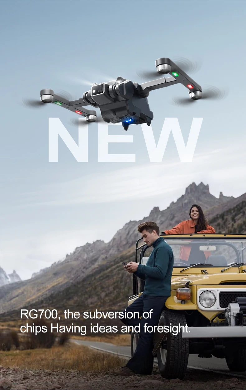 RG700 GPS Drone 8K Professional HD Dual Camera 5G Wifi Obstacle Avoidance Brushless Foldable Quadcopter RC Distance 2KM Drones