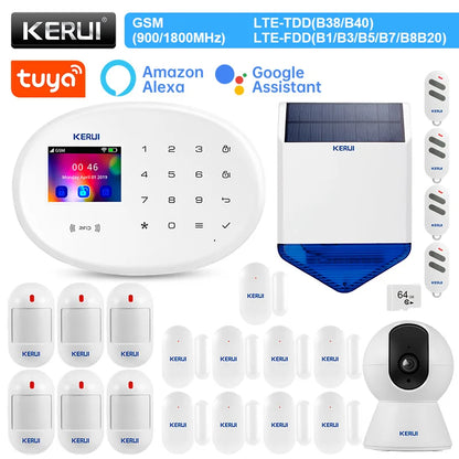 KERUI WIFI GSM Alarm System W202 Home Alarm Kit Security Protection Tuya Smart Remote Control with Motion Detector Door Sensor