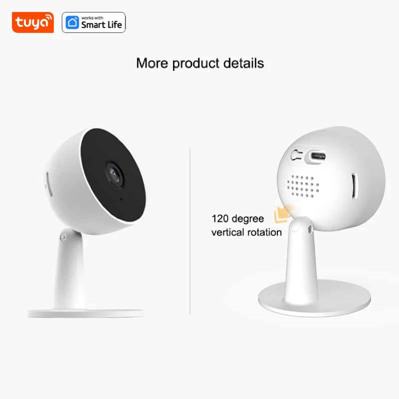 Kamera Tuya Smart 1080p Wi-Fi Smart Home Security 2MP, HD, alerty aplikacji w czasie rzeczywistym, dźwięk dwukierunkowy, z funkcją śledzenia ruchu dla dzieci i zwierząt domowych