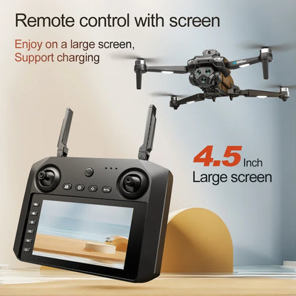 Drones with HD Three Cameras M33 360°Obstacle Avoidance Zoom Screen RC WIFI 20Min ESC  Brushless FPV Drone Toys