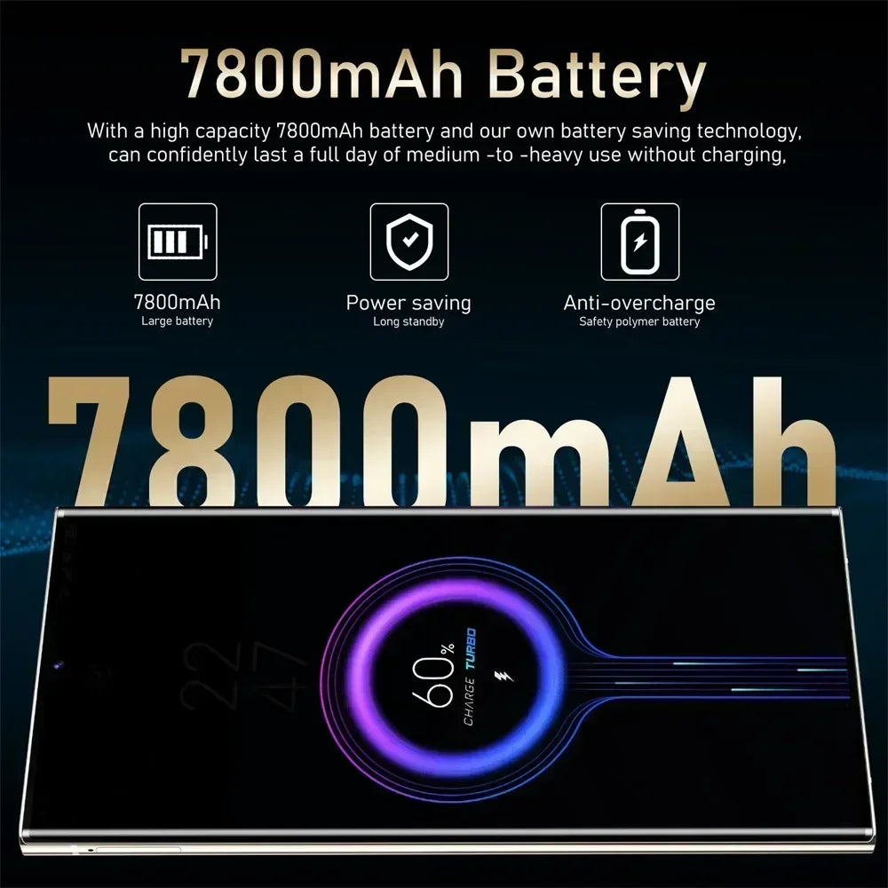 Nowe telefony komórkowe S24 Ultra 7.3HD Wersja globalna 4G 5G Oryginalny smartfon Dual SIM Android 14 Telefon komórkowy 7800mAh Telefony komórkowe