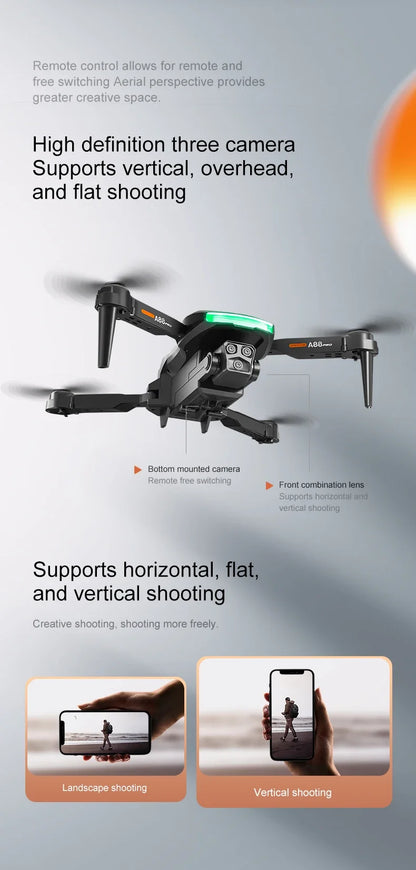 10000m A88 Drone 5G 8K Profesjonalny GPS HD Podwójny aparat Fotografia lotnicza 360 Przeszkoda Unikanie Przepływ Pozycja Quadcopter 2024