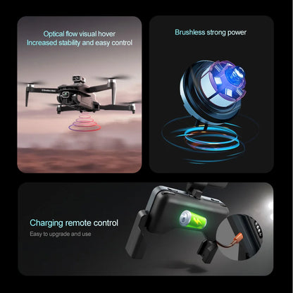 New V168 Drone Professinal Three Camera 8K Wide Angle Optical GPS Localization Four-way Obstacle Avoidance Quadcopter For XIAOMI