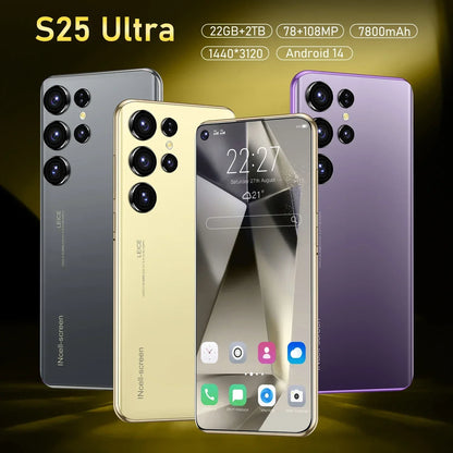 New Mobile Phones S25 Ultra 7.3 HD Screen Smart Phone Original 22G+2T 5G Dual Sim Celulares Android Unlocked 78MP+108MP 7800mAh