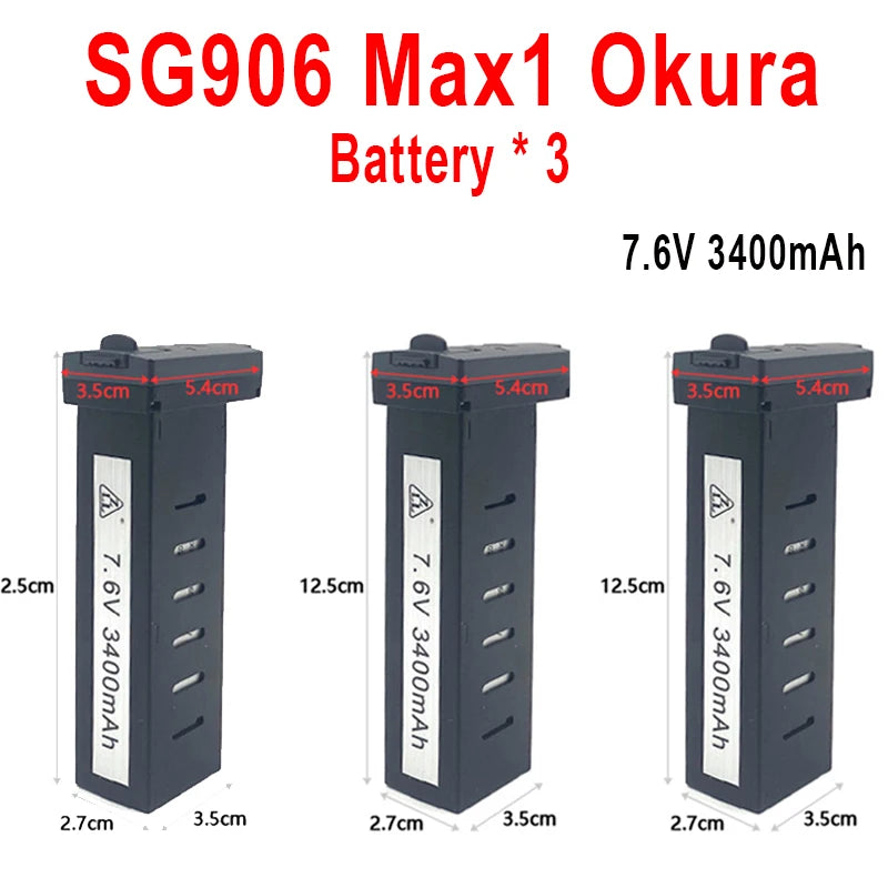 ZLL Dron SG906 Max2/Max1/Max Battery SG908 PRO/Max Drone Battery 7.6V 3400mAh/5000mAh Large Capacity SG906 Drone Accessories