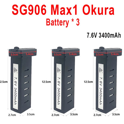 ZLL Dron SG906 Max2/Max1/Max Battery SG908 PRO/Max Drone Battery 7.6V 3400mAh/5000mAh Large Capacity SG906 Drone Accessories