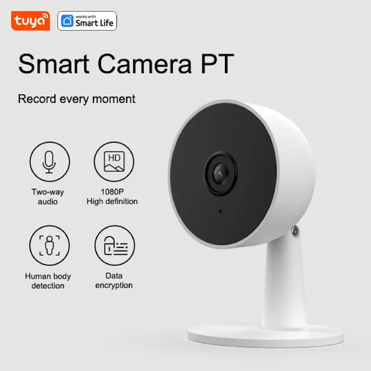 Kamera Tuya Smart 1080p Wi-Fi Smart Home Security 2MP, HD, alerty aplikacji w czasie rzeczywistym, dźwięk dwukierunkowy, z funkcją śledzenia ruchu dla dzieci i zwierząt domowych