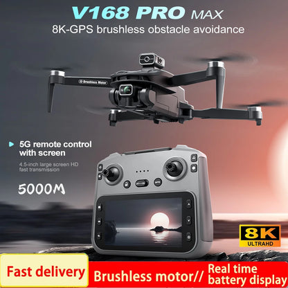 2025 V168 Pro MAX GPS Drone 8K Profesjonalna kamera HD 5G WIFI FPV 360° Omijanie przeszkód Bezszczotkowy Duży ekran RC Quadcopter