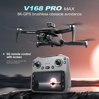 2025 V168 Pro MAX GPS Drone 8K Profesjonalna kamera HD 5G WIFI FPV 360° Omijanie przeszkód Bezszczotkowy Duży ekran RC Quadcopter