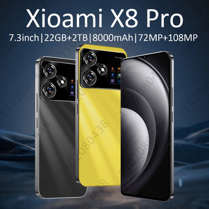 New Original X8 Pro 7.3inch Ultra HD 22GB+2048GB 72MP+108MP 8000mAh large battery Android 14 Qualcomm Snapdragon 8 Gen3 Dual SIM