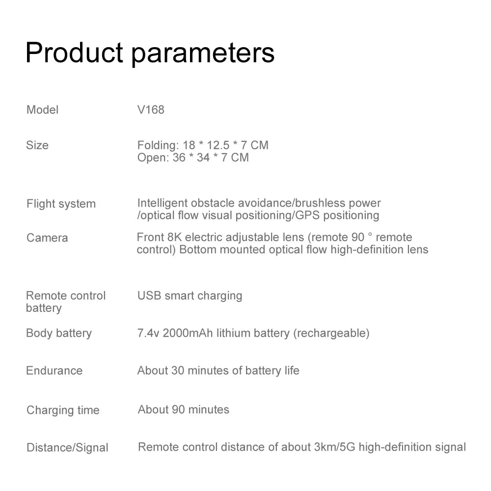 Nowy dron V168 Profesjonalny Trzy kamery 8K Szerokokątny Optyczny GPS Lokalizacja Czterokierunkowy Unikanie Przeszkód Quadcopter Dla XIAOMI