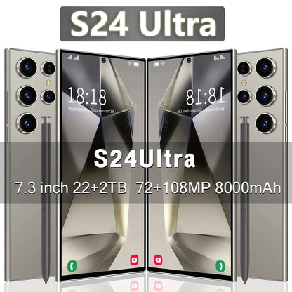 2025 New S24 Ultra Smartphone Original 7.3 Inch Celulares Android Moblie Phones Unlocked 5G Dual Sim Global Version CellPhones