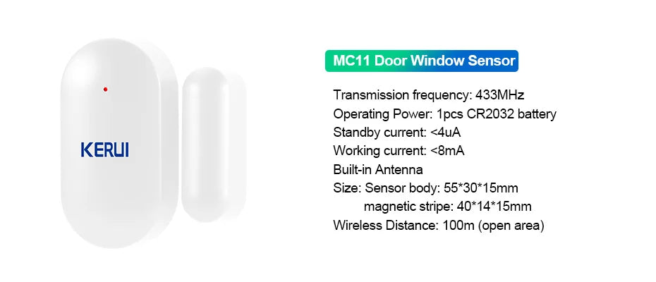 KERUI Home Security Protection W202 WIFI GSM System alarmowy Kit Tuya Smart z czujnikiem ruchu Czujnik otwarcia drzwi Obsługa Alexa