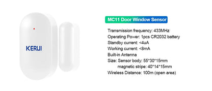 KERUI Home Security Protection W202 WIFI GSM Alarm System Kit Tuya Smart with Motion Detector Door Opening Sensor Support Alexa