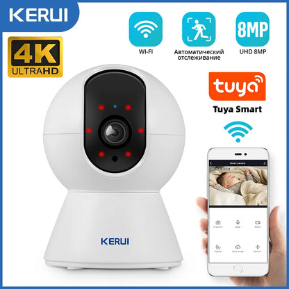 KERUI 5MP 8MP 4K HD Tuya Smart Mini WiFi Kamera IP Wewnętrzna Bezprzewodowa Kamera Bezpieczeństwa Domowego CCTV Z Automatycznym Śledzeniem