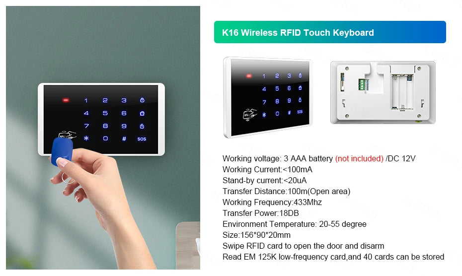 KERUI W181 Alarm System for Home WIFI GSM Alarm Support Alexa Tuya Smart Motion Sensor Door Sensor Detector Siren RFID